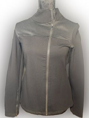 The Base Brand Asymmetric Women’s Fitted Black Jacket with textured accents Med